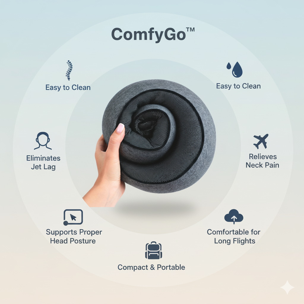 ComfyGo™ Travel Neck Pillow – Ultimate Comfort for Airplanes & Long Trips